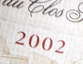 vente de vin ancien année 2002