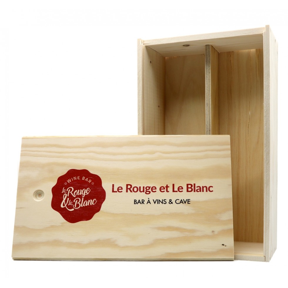 Houten gift box 1 fles