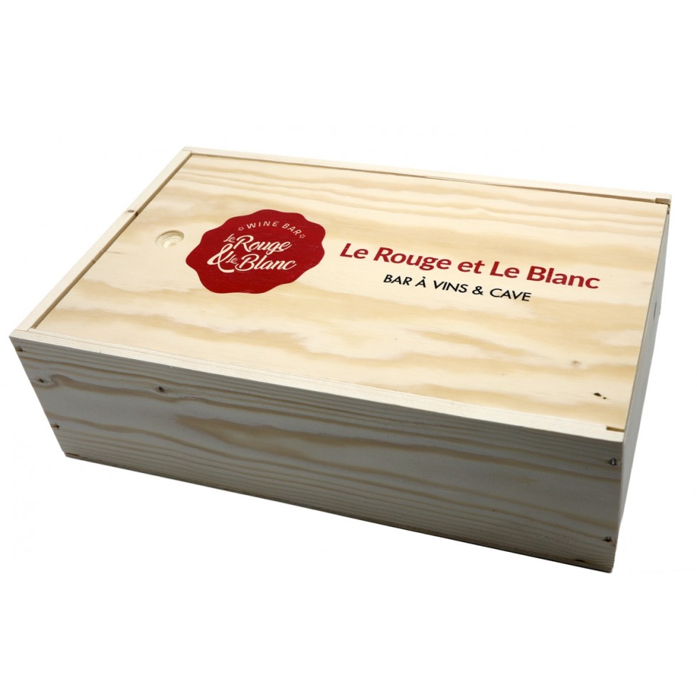 Houten gift box 1 fles