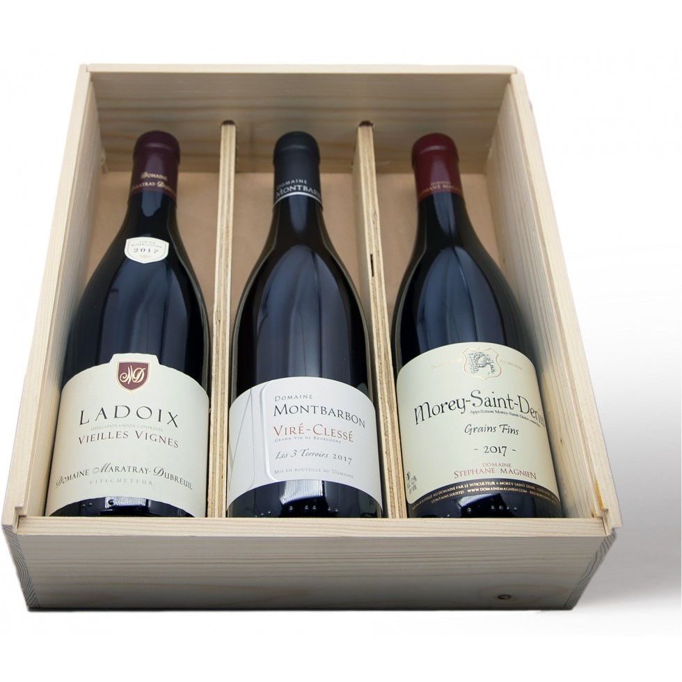 gift box 3 bottle burgundy wine