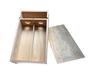 Wooden box 2 large bottles