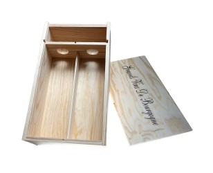 Houten gift box 1 fles