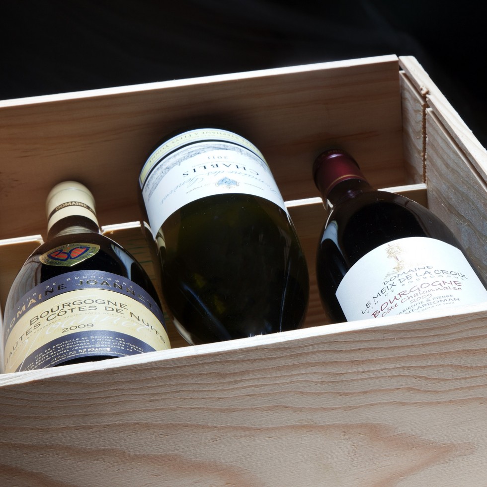 Coffret Vin en bois Noël - Assortiment 6 vins Bourgogne pour Noël