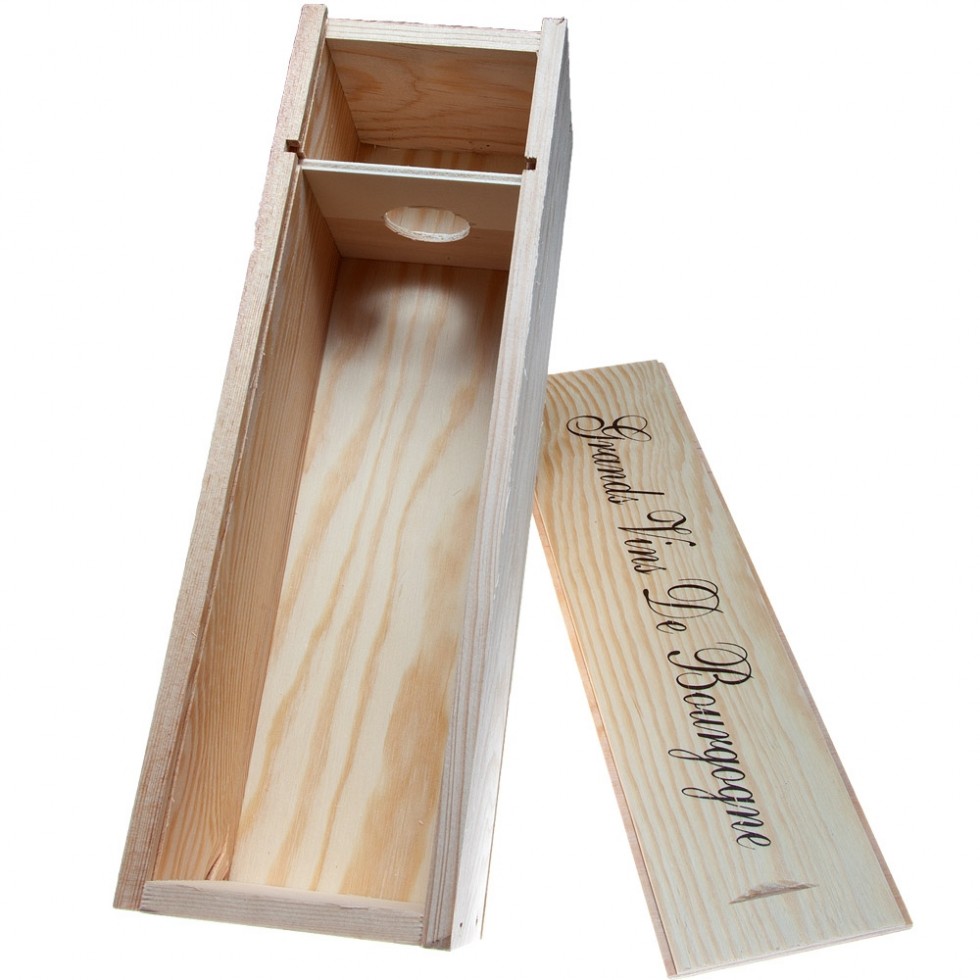 Gift box wood 1 bottle wine