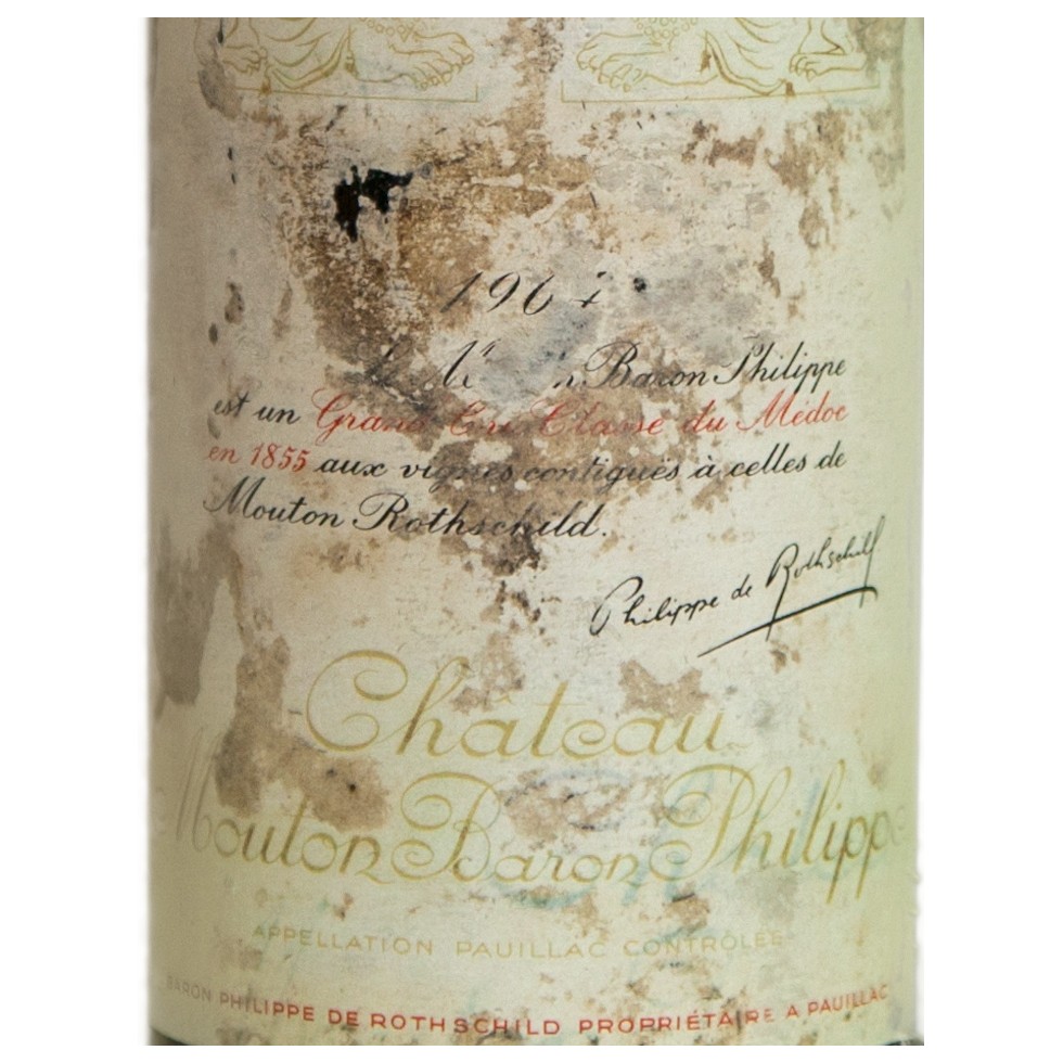 Chateau Mouton Baron Philippe Rothschild 1964 Sale Bottle Red Chateau Mouton Baron Philippe Rothschild 1964 Sale Bottle Red