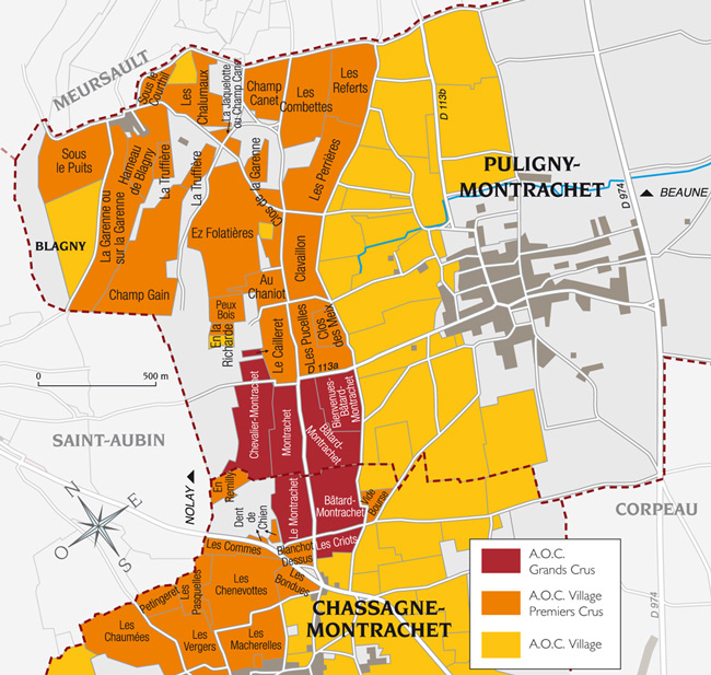 carte batard montrachet et montrachet grand cru