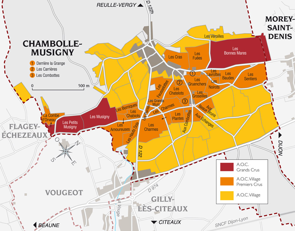 carte vin appellation vignoble bonnes mares grand cru bourgogne