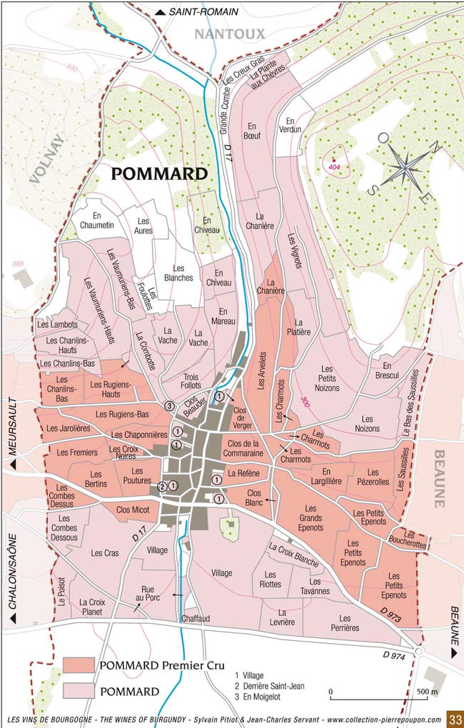 carte vignes pommard