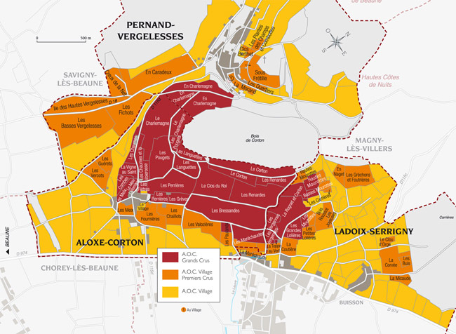 Carte Corton grand Cru